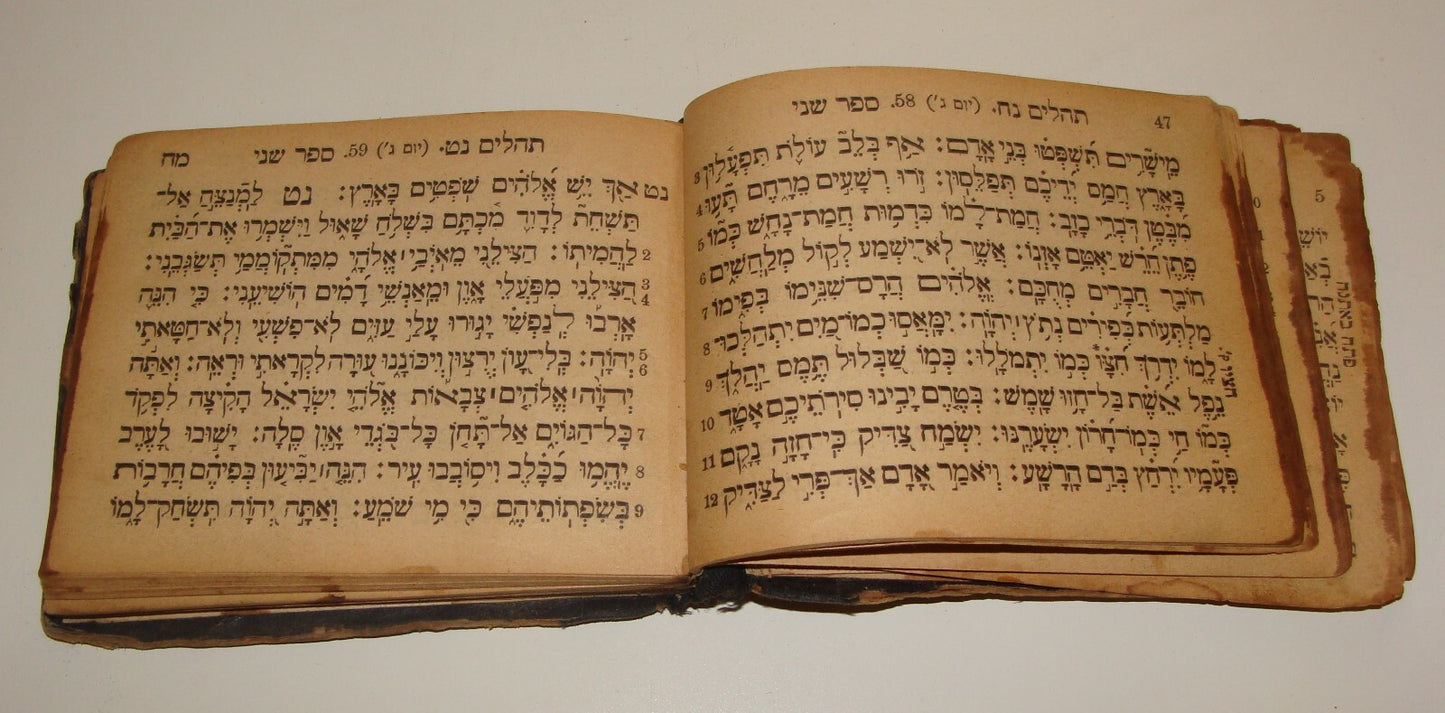 Book Jewish Judaica Rabbi Tehilim Psalms Rodelheim ? Hebrew Pocket Size