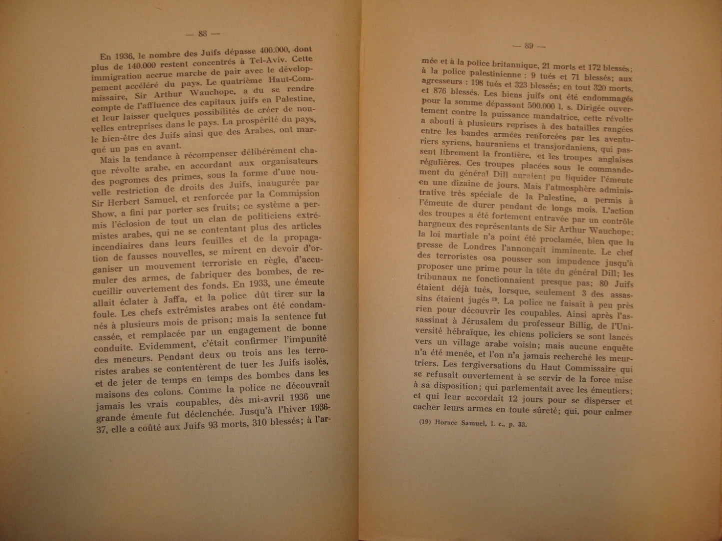 Book Jewish 1937 French France Palestine Israel Colonisation Zionism British Era