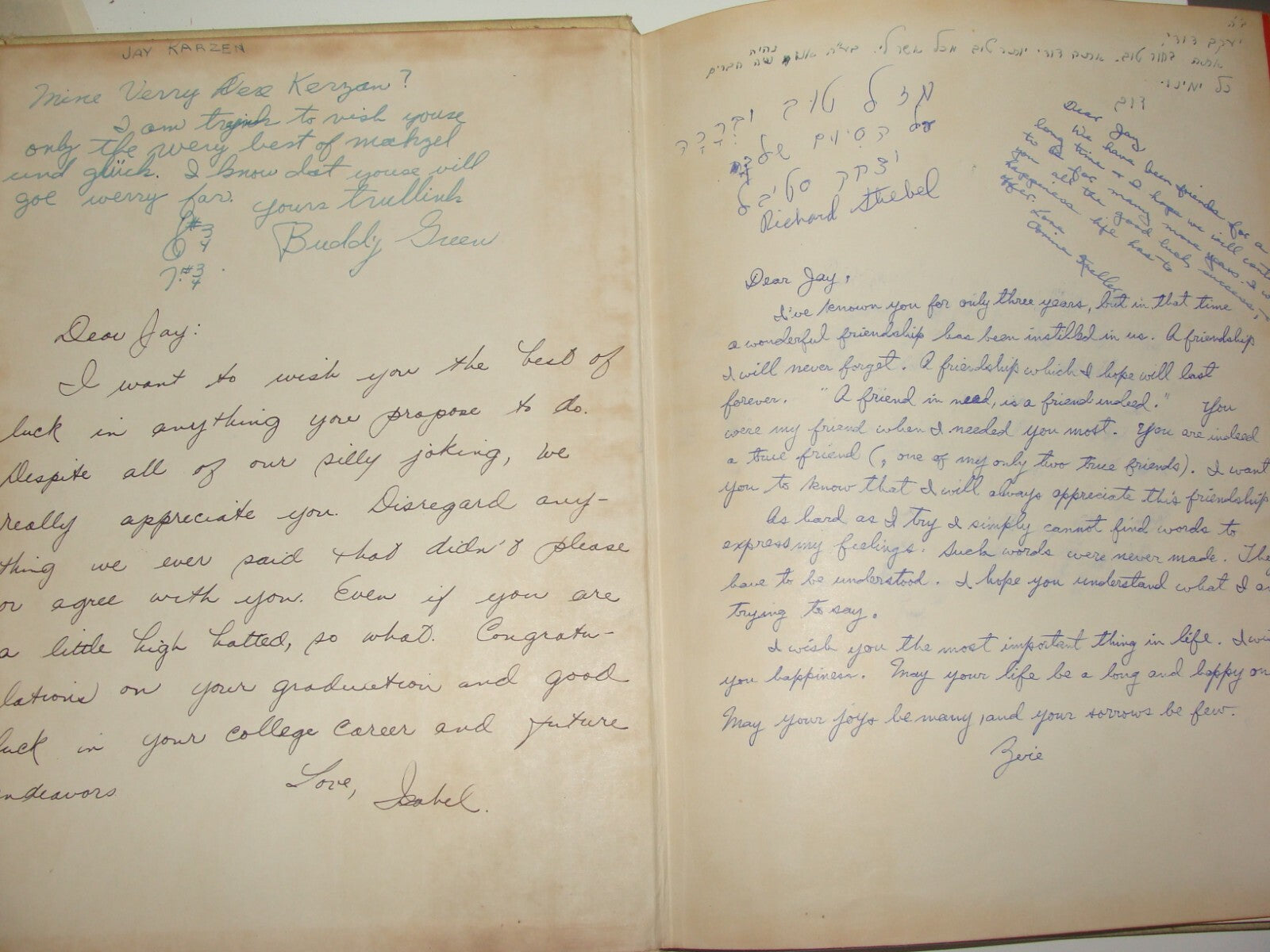 Jewish Judaica 1953 Progress Von Steuben High School Chicago Yearbook Hebrew