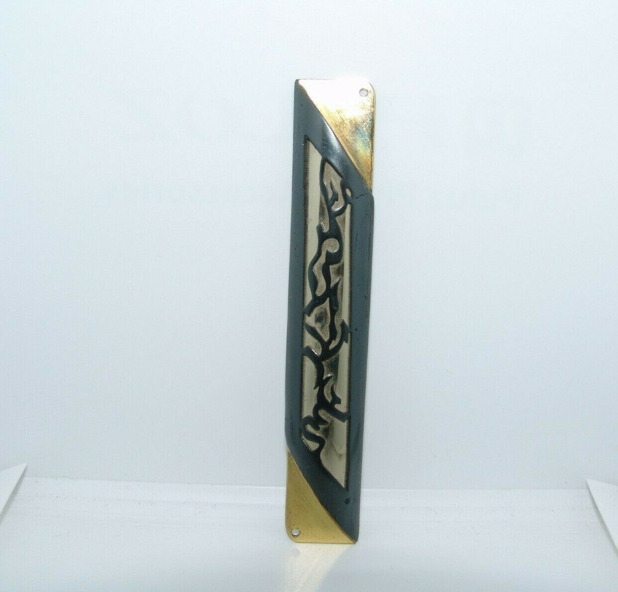 Ad Jewish Judaica modern israeli Mezuzah case Shema Israel מוטי מרדו hand made
