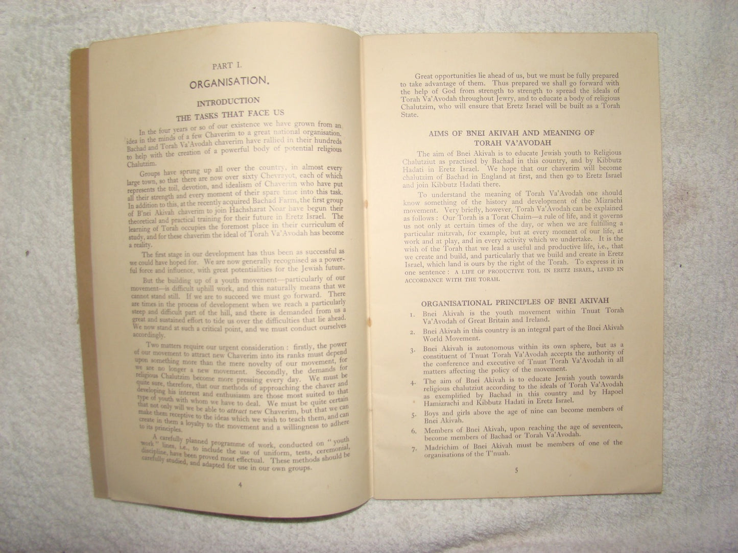 Jewish Youth WW2 1945 Bnei Akiva Handbook Britain Religious Zionist Map Hebrew
