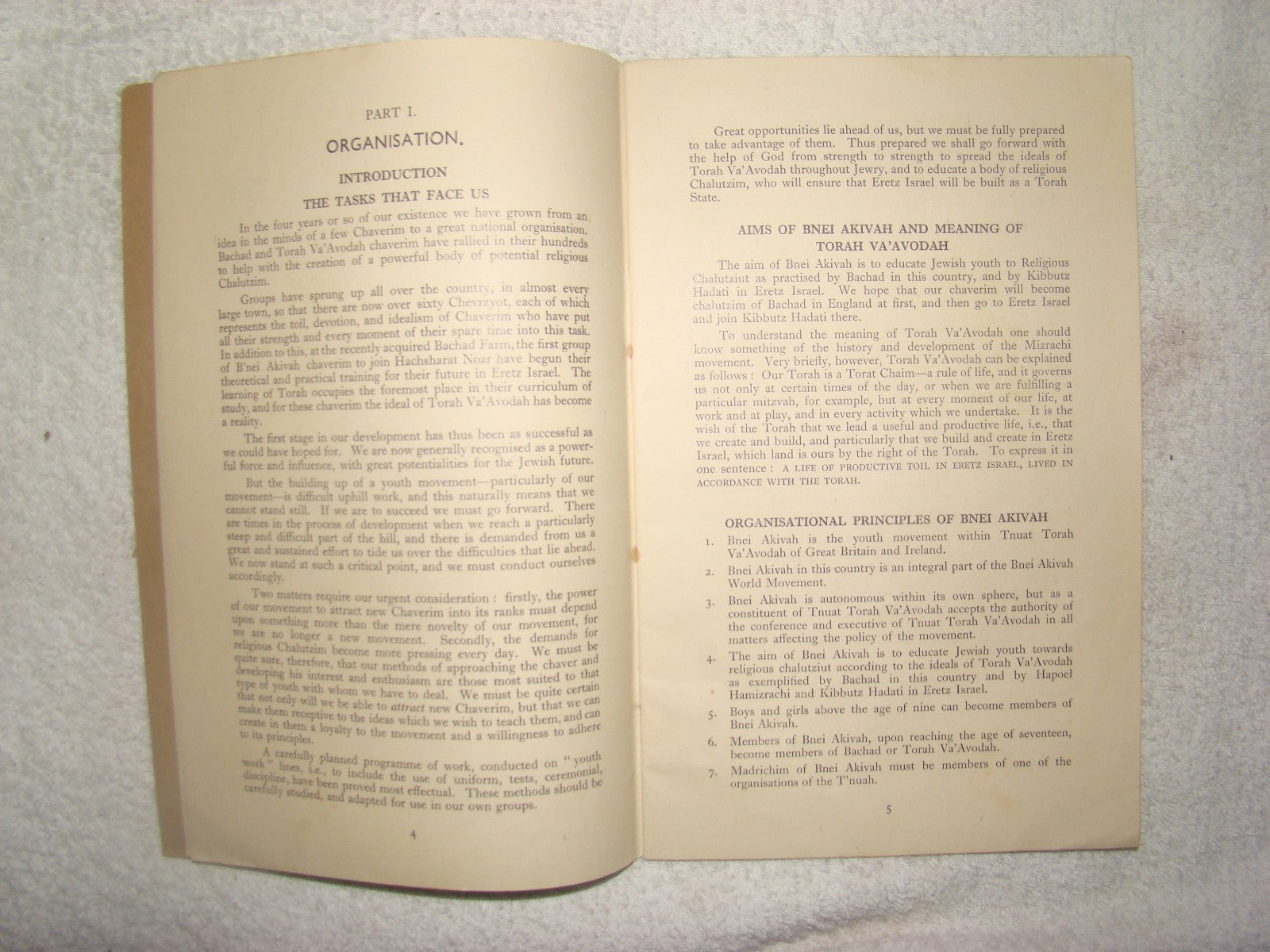 Jewish Youth WW2 1945 Bnei Akiva Handbook Britain Religious Zionist Map Hebrew