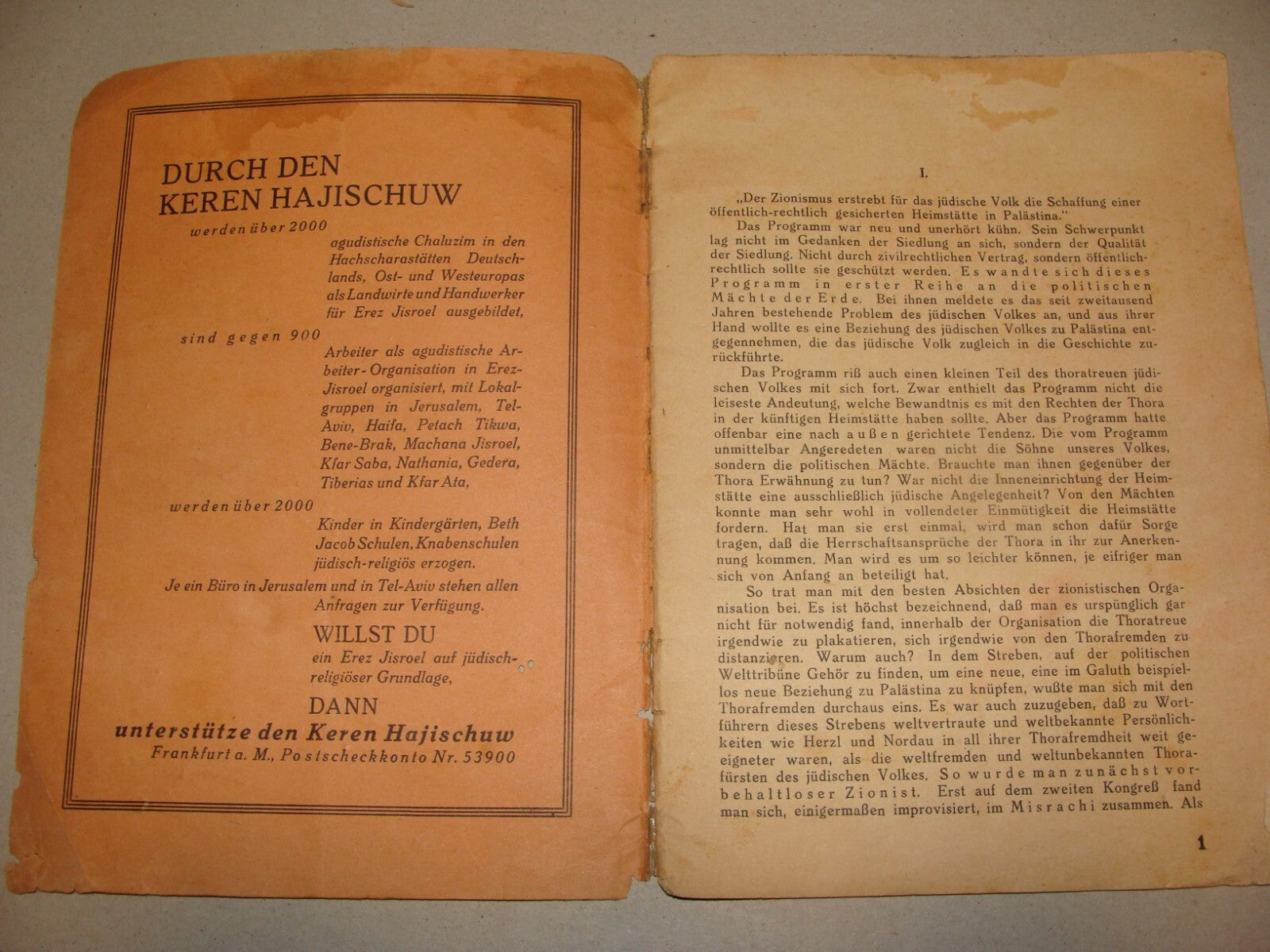 Germany Book Jewish RARE 1930 MIZRACHI Religious Zionism Palestine Agudat Israel