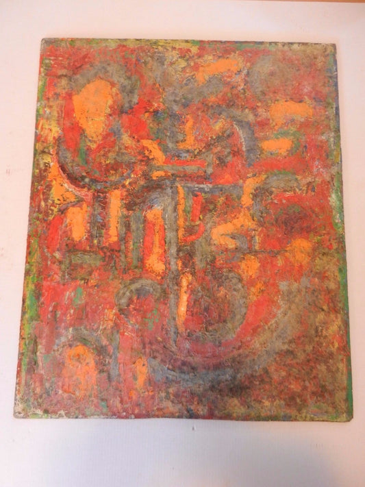 antique american art abstract oil painting singed m lima f el paso gallery #