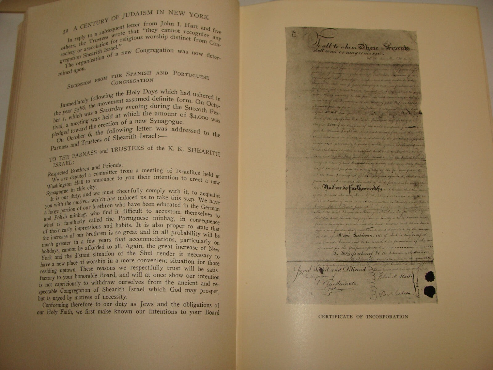 1930 Jewish A CENTURY OF JUDAISM IN NEW YORK Rabbi Israel Goldstein SIGNED 1ST