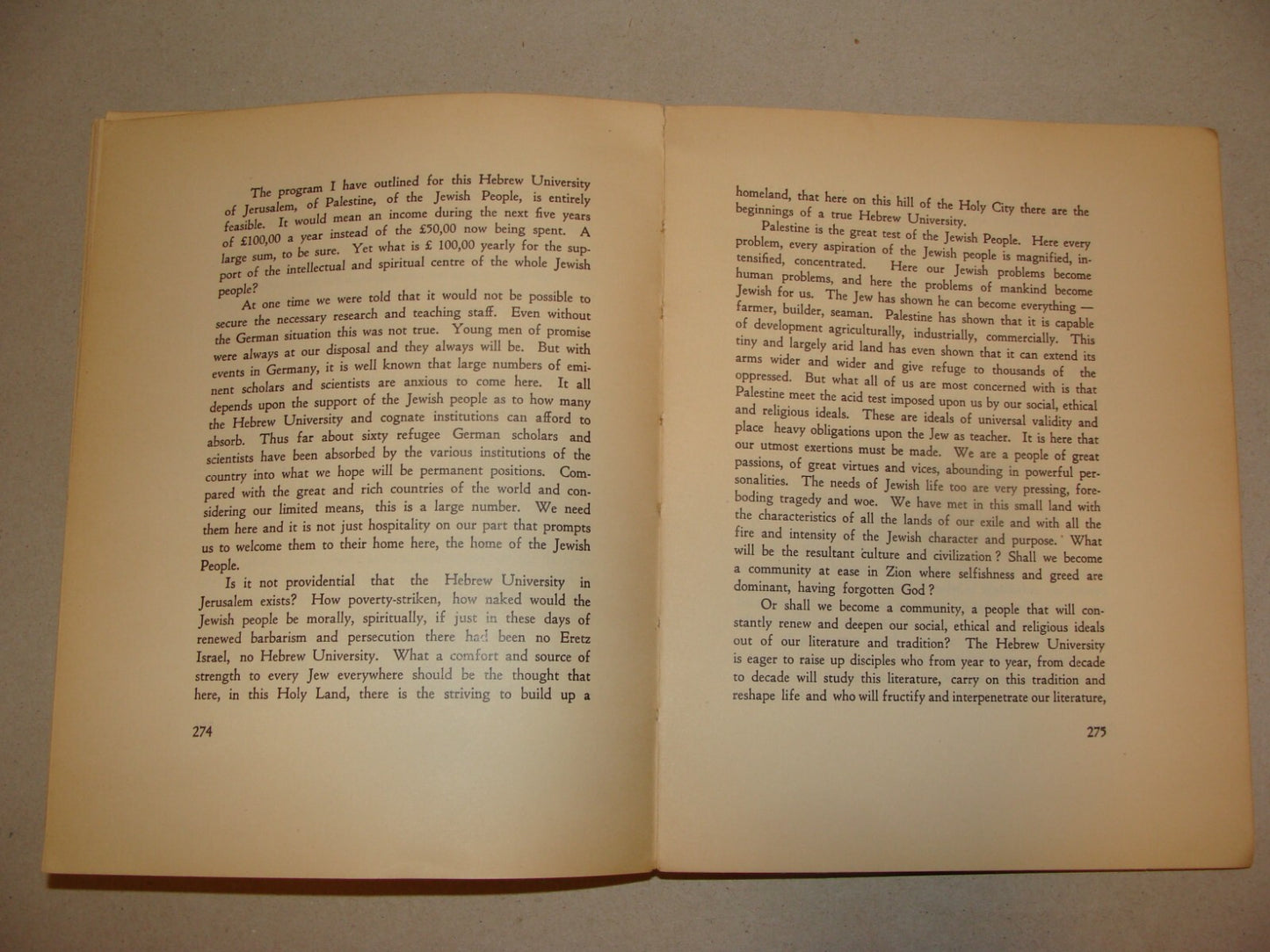 Book Jewish 1936 Palestine Israel Jerusalem Hebrew University Chancellor Magnes