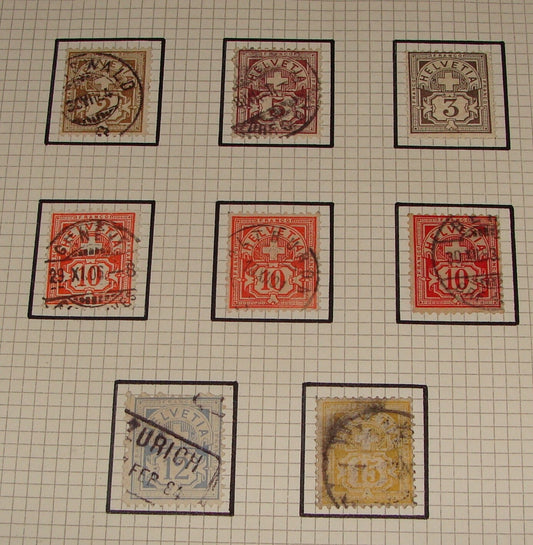 1882 SWITZERLAND Stamp Lot 58-63A