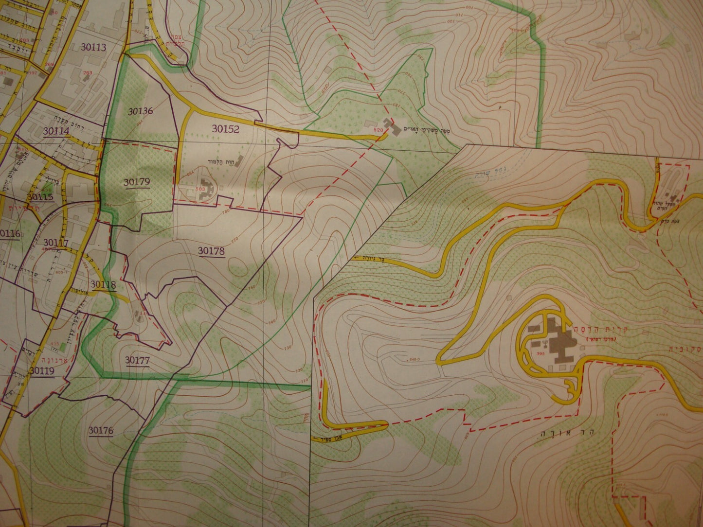 Jewish 1967 Pre Six Day War Israel Israeli JERUSALEM Map Green Line LARGE SIZE