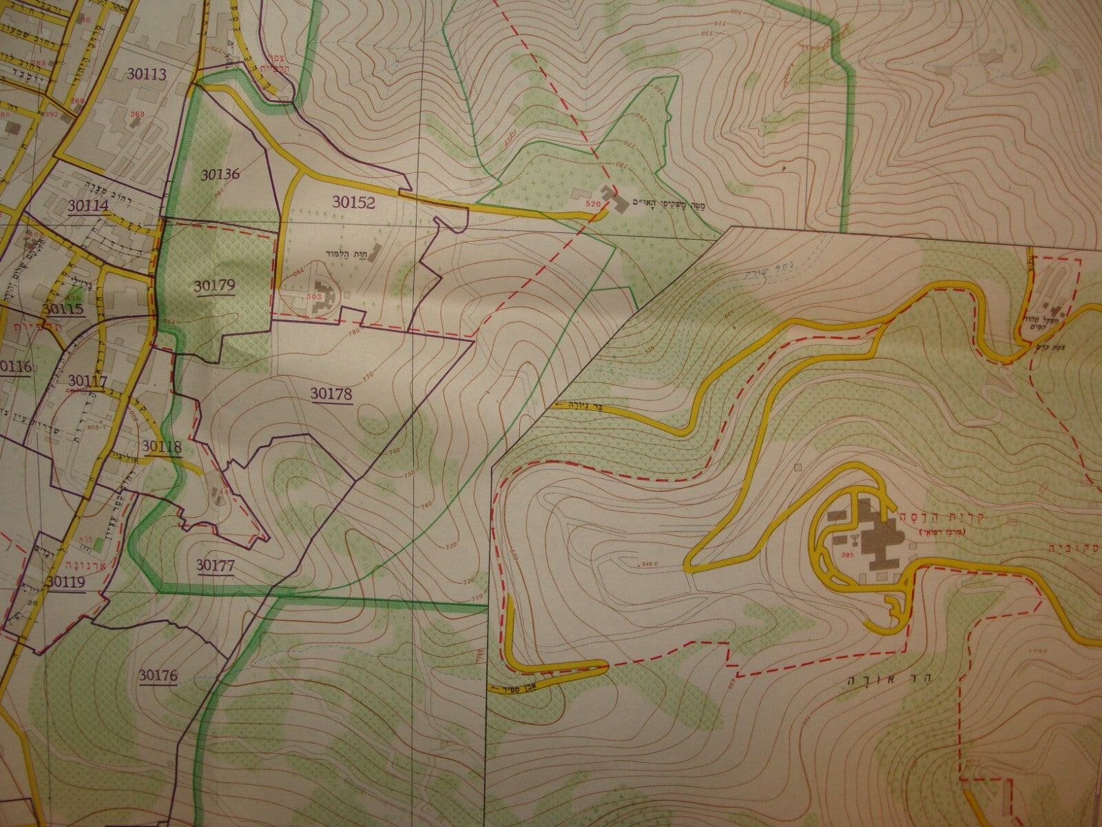 Jewish 1967 Pre Six Day War Israel Israeli JERUSALEM Map Green Line LARGE SIZE