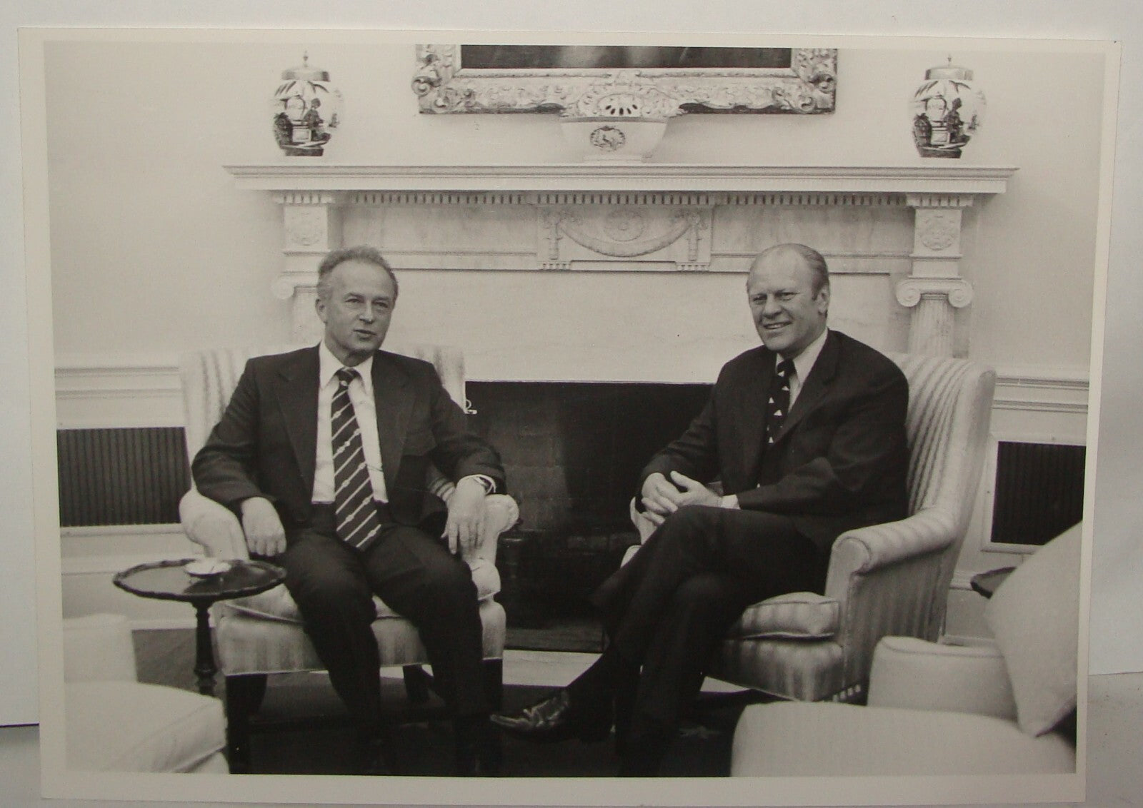 Pol Press Photo Israel Israeli Prime Minister Yitzhak Rabin President Ford 1974