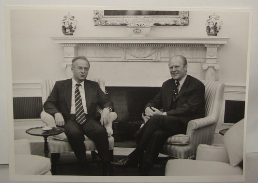 Pol Press Photo Israel Israeli Prime Minister Yitzhak Rabin President Ford 1974