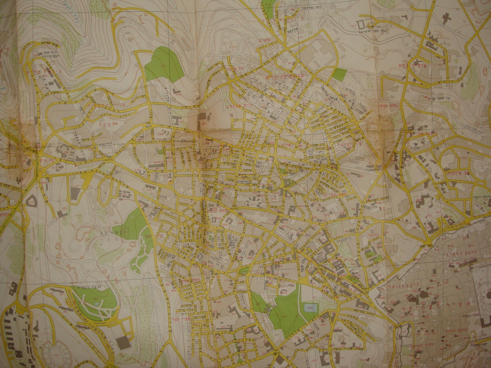 Map Jewish Judaica Israeli Israel Jerusalem After 1967 Six Day War Topographic