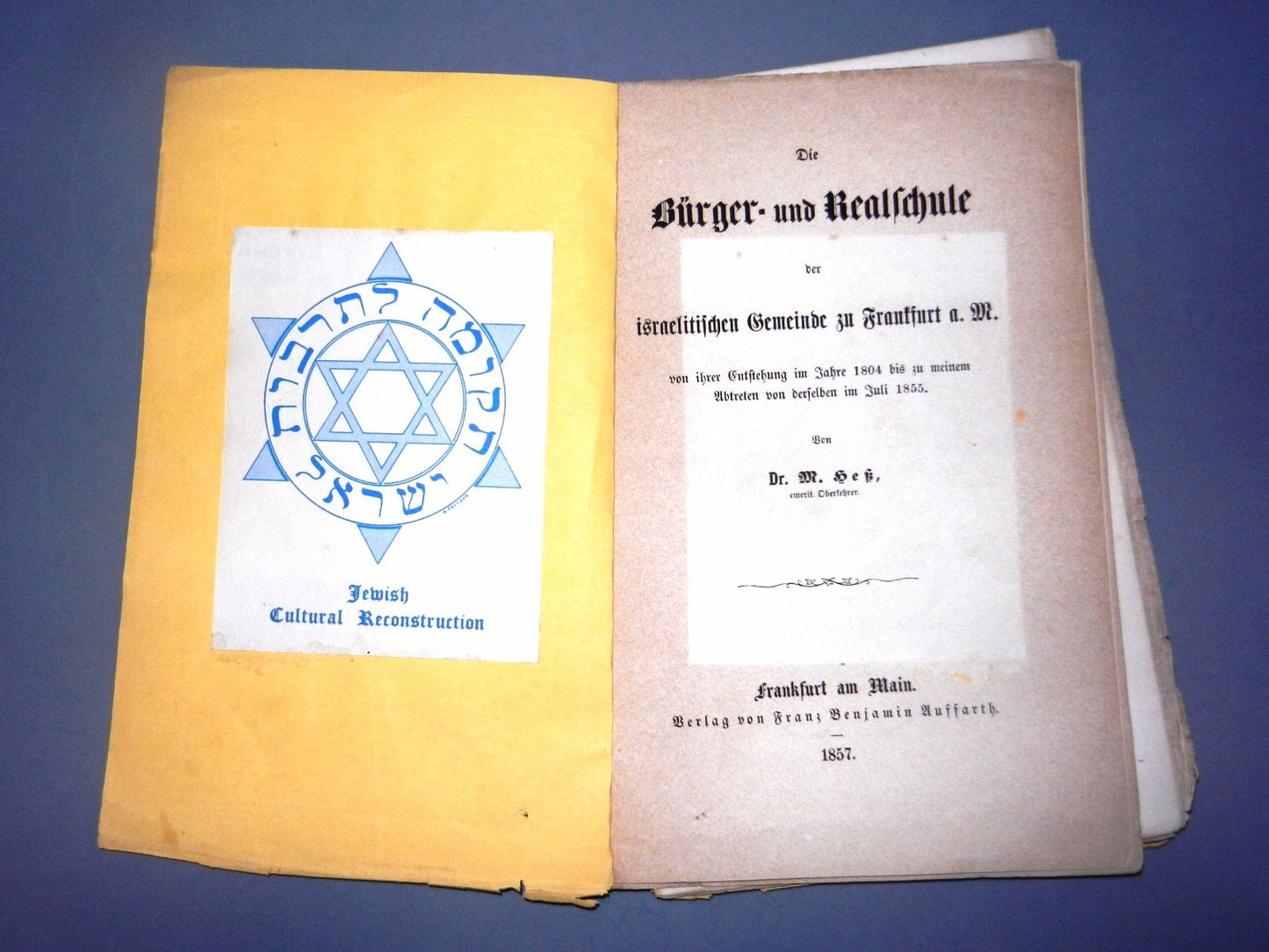 Germany Book Jewish judaica antique 1857   hebrew rabbi Israelite gemeinde bible