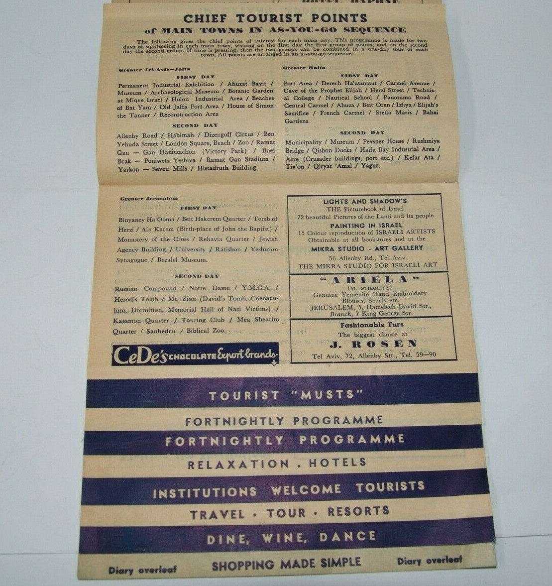 ad Jewish israel israeli tourist guide forthnightly december 1953 travel