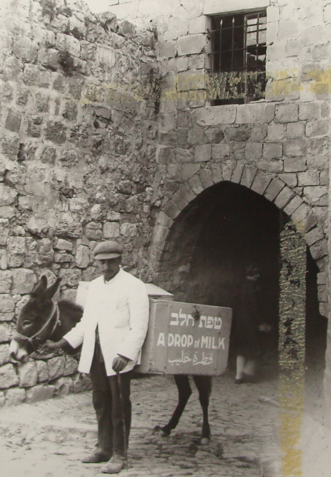 Photo Print, Jewish Palestine Israel Jerusalem 1927 Child Care Donkey Milk Help