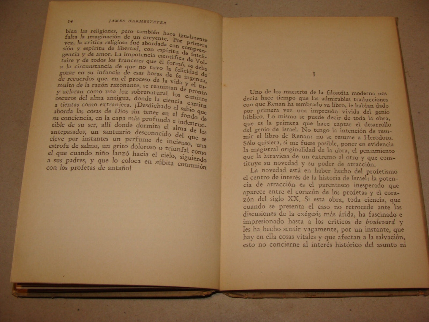 Book Jewish Judaica 1944 Israel Prophets Argentina Spanish Darmesteter