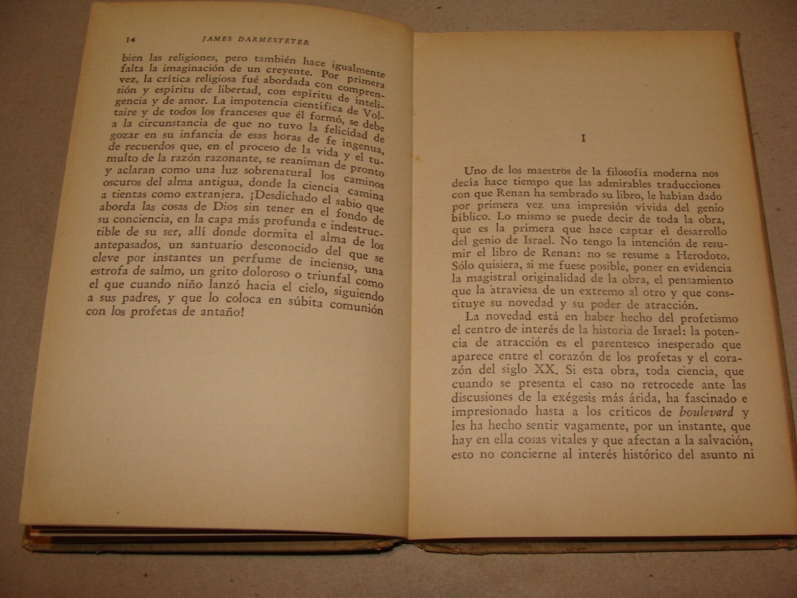 Book Jewish Judaica 1944 Israel Prophets Argentina Spanish Darmesteter