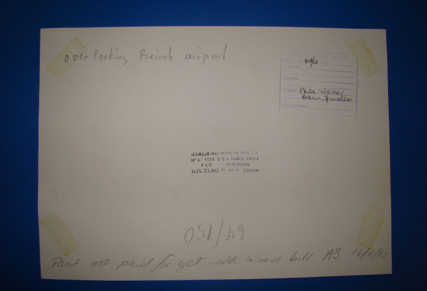 1982 Lebanon Israel War IDF Beirut Airport By W. Braun Big Press Photo 24x17cm