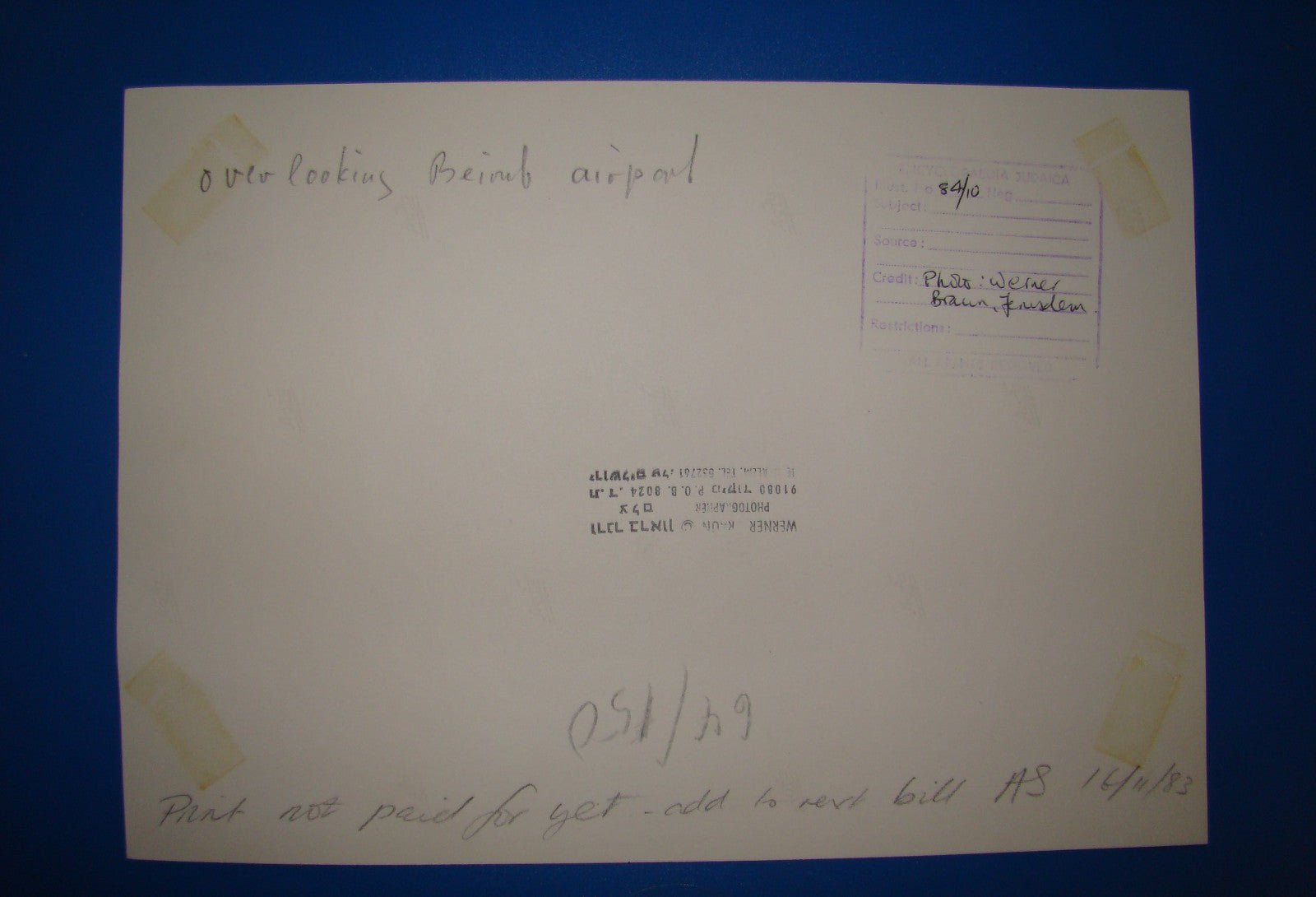 1982 Lebanon Israel War IDF Beirut Airport By W. Braun Big Press Photo 24x17cm