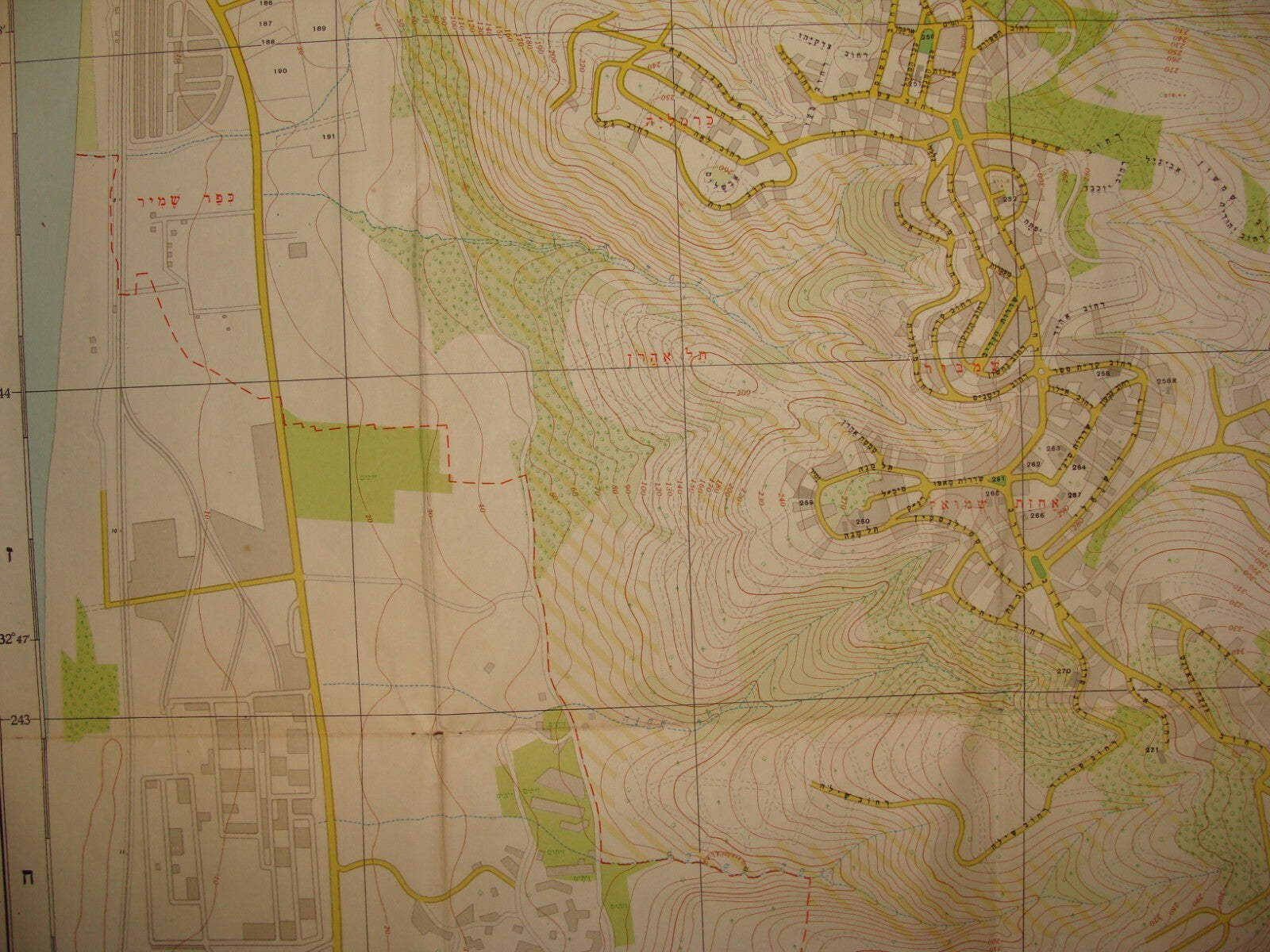 Map Jewish Judaica 1959 Israel HAIFA Large 1:10,000 Hebrew