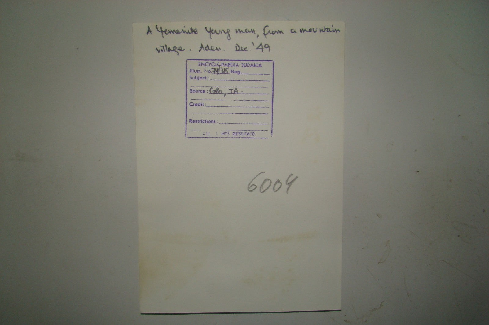 $ Photo Jewish Ad Israel Yemenite Immigrants Habbani Aden Yuleita Jews Keren