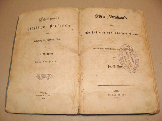 Germany Book Jewish Judaica 1859 German Leipzig Bible Biblical Abraham History
