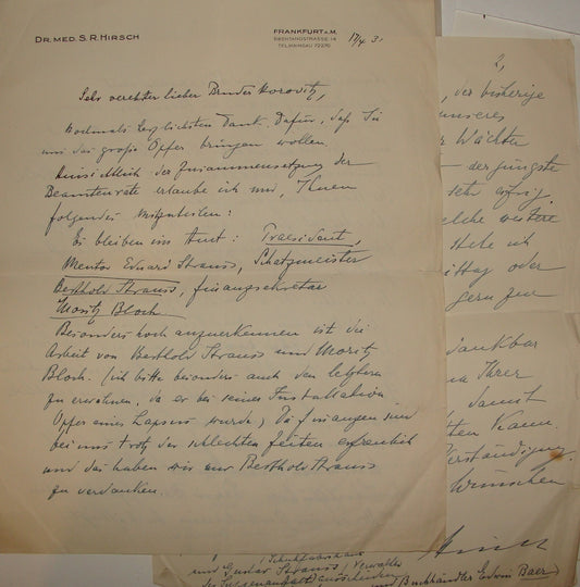 Germany Letter Jewish Judaica 1931 German   Frankfurt HIRSCH HOROVITZ