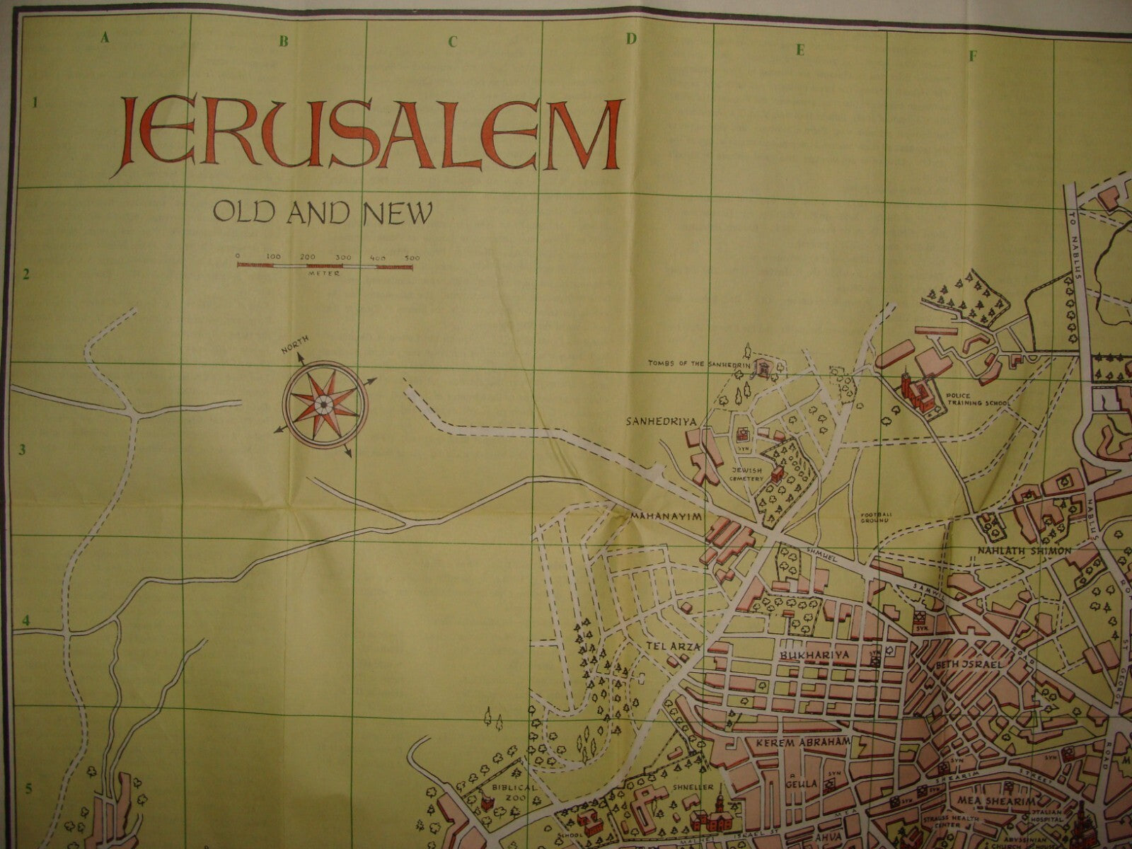 Map Israel RARE 196? POST SIX DAY WAR JERUSALEM OLD AND NEW Steimatzky Guide