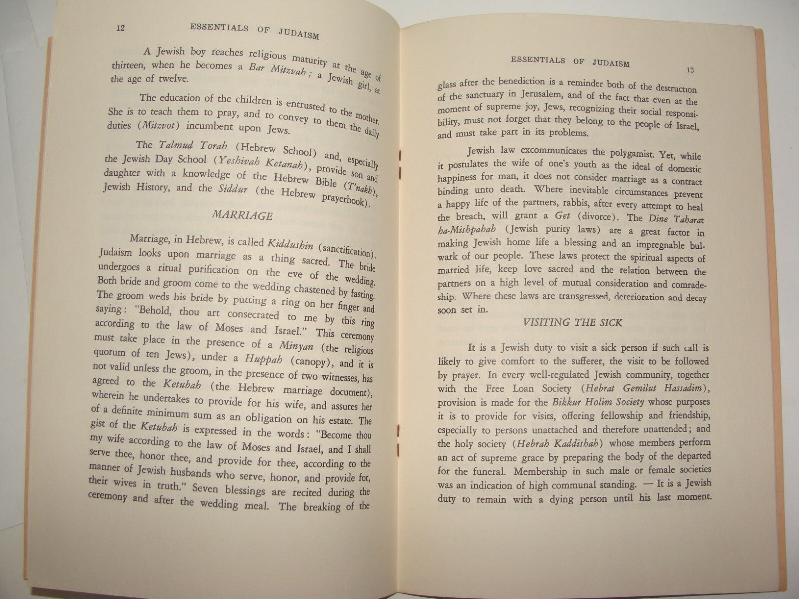 Booklet Jewish Judaica 1957 Rabbi Leo Jung Essentials of Judaism New York USA