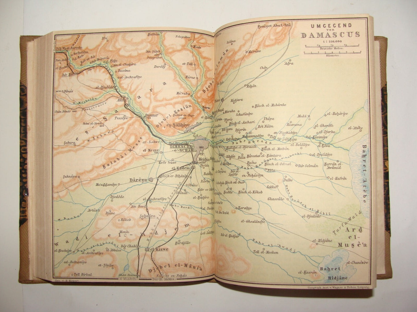 Map Palestine German 1904 Karl Baedeker Palastina und Syrien Syria Guide Travel