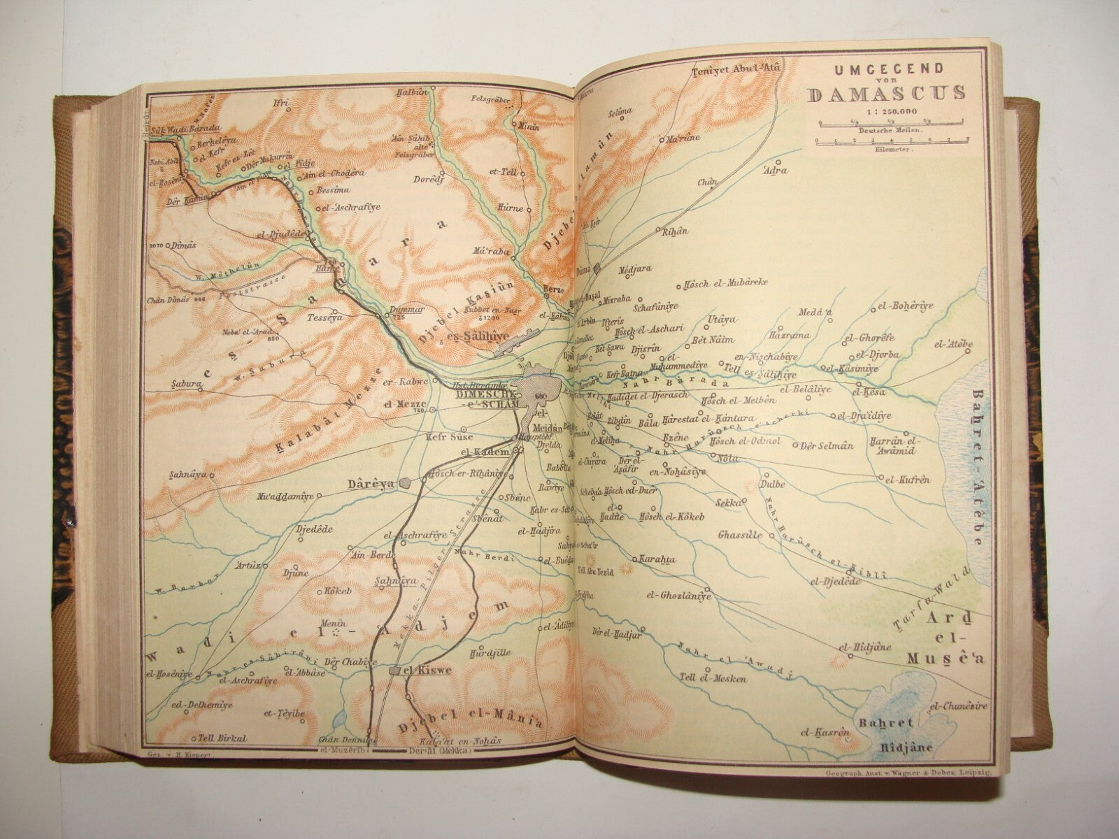 Map Palestine German 1904 Karl Baedeker Palastina und Syrien Syria Guide Travel