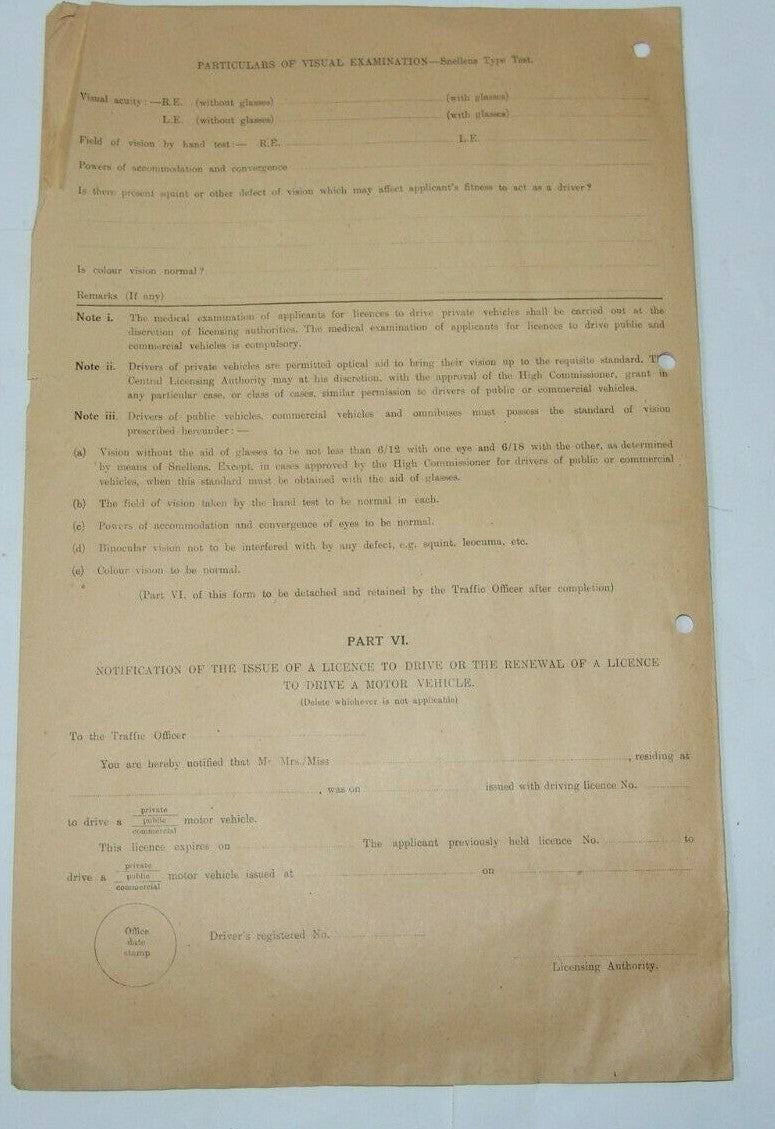 British Mandate Eretz Israel Palestine Police Force Licence application