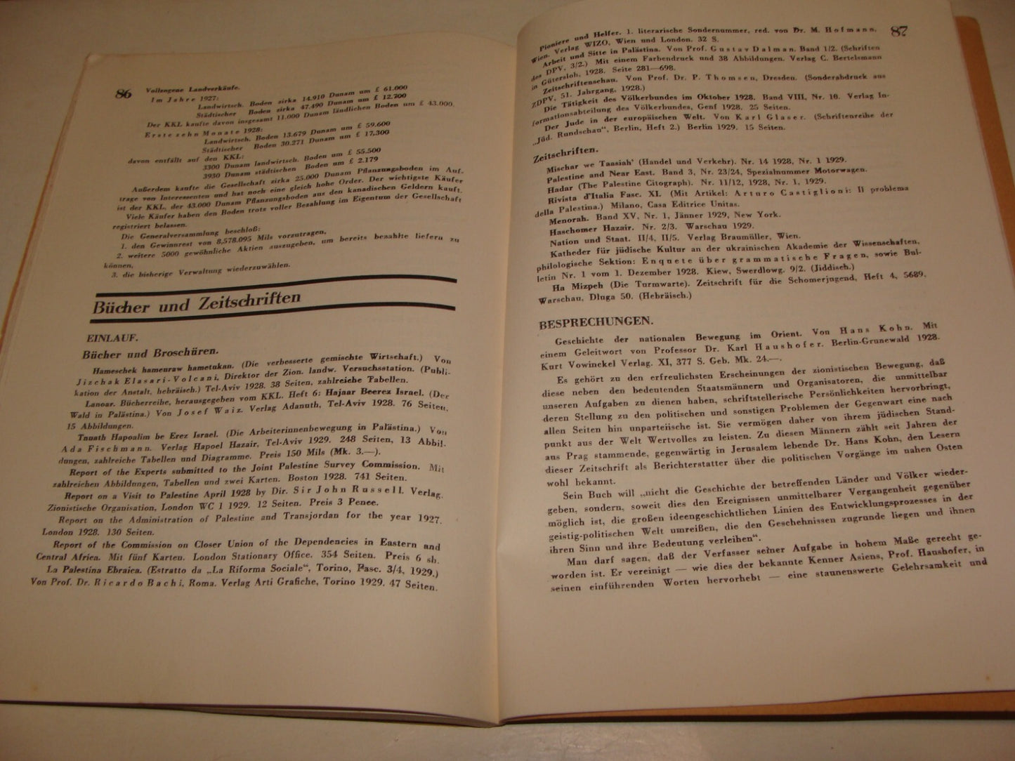 Jewish Judaica 1929 German Austria Vienna Palestine Monthly Zionist Israel