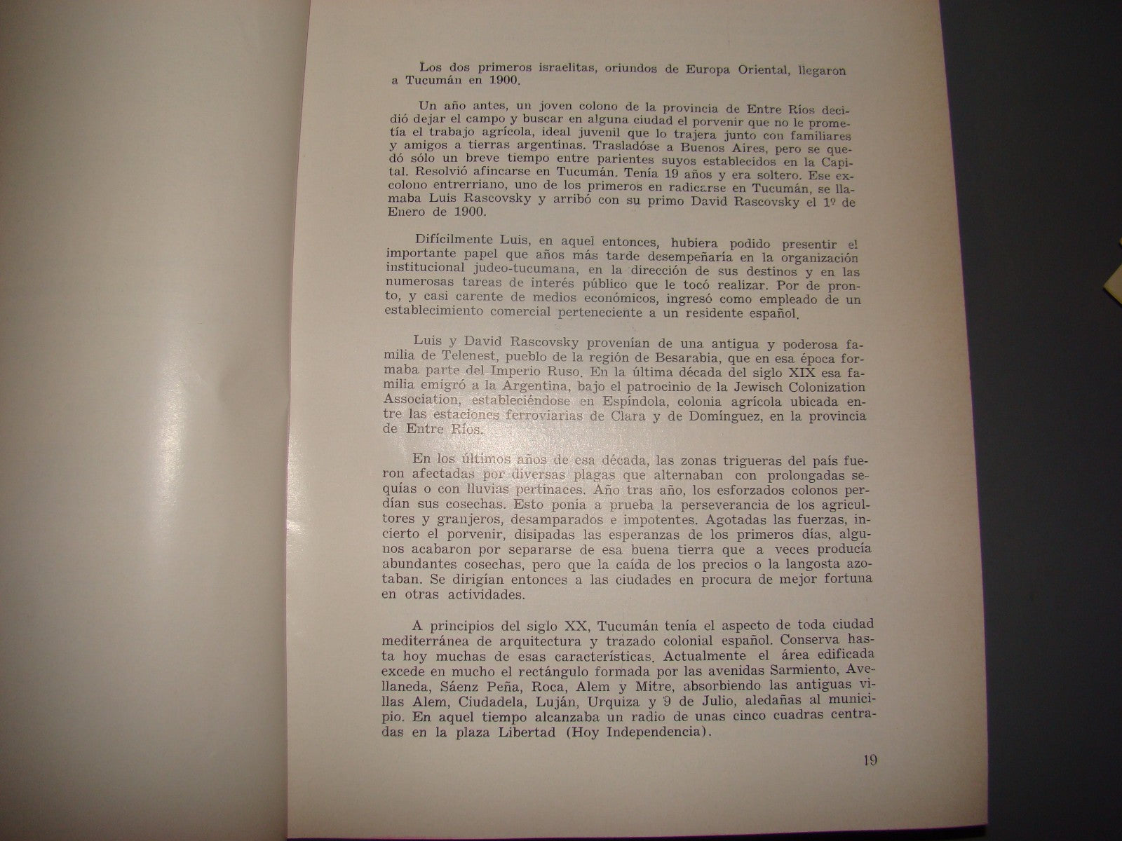 Book Jewish judaica Historia comunidad israelita Tucuman book 1971 1st Argentina