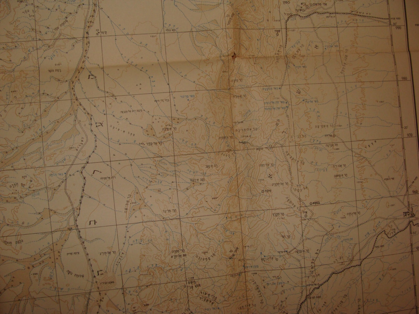 Map Jewish Judaica ISRAEL 1950 SOUTH Hebrew NEGEV NAMES