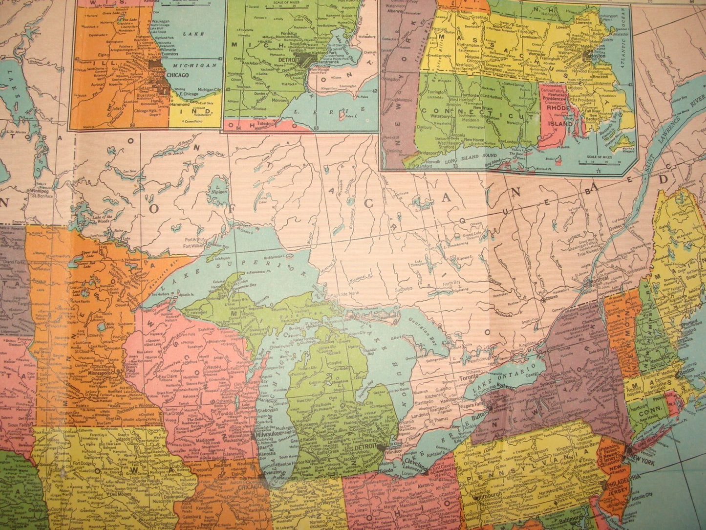 RARE Hammond's Map Of The United States C.S. HAMMOND 1920s