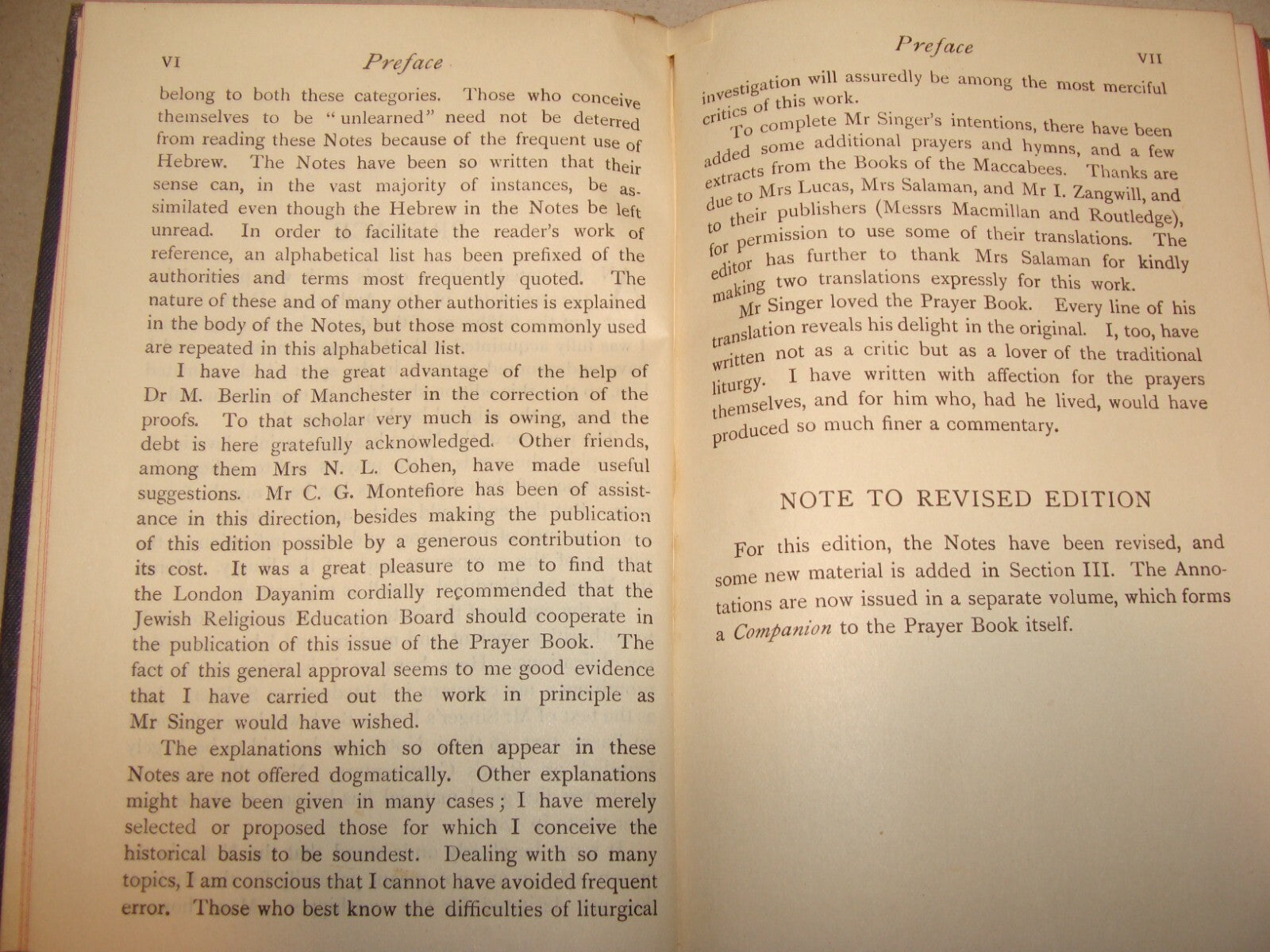 Book Jewish Judaica 1922 London Prayer United Hebrew Congregation Rabbi