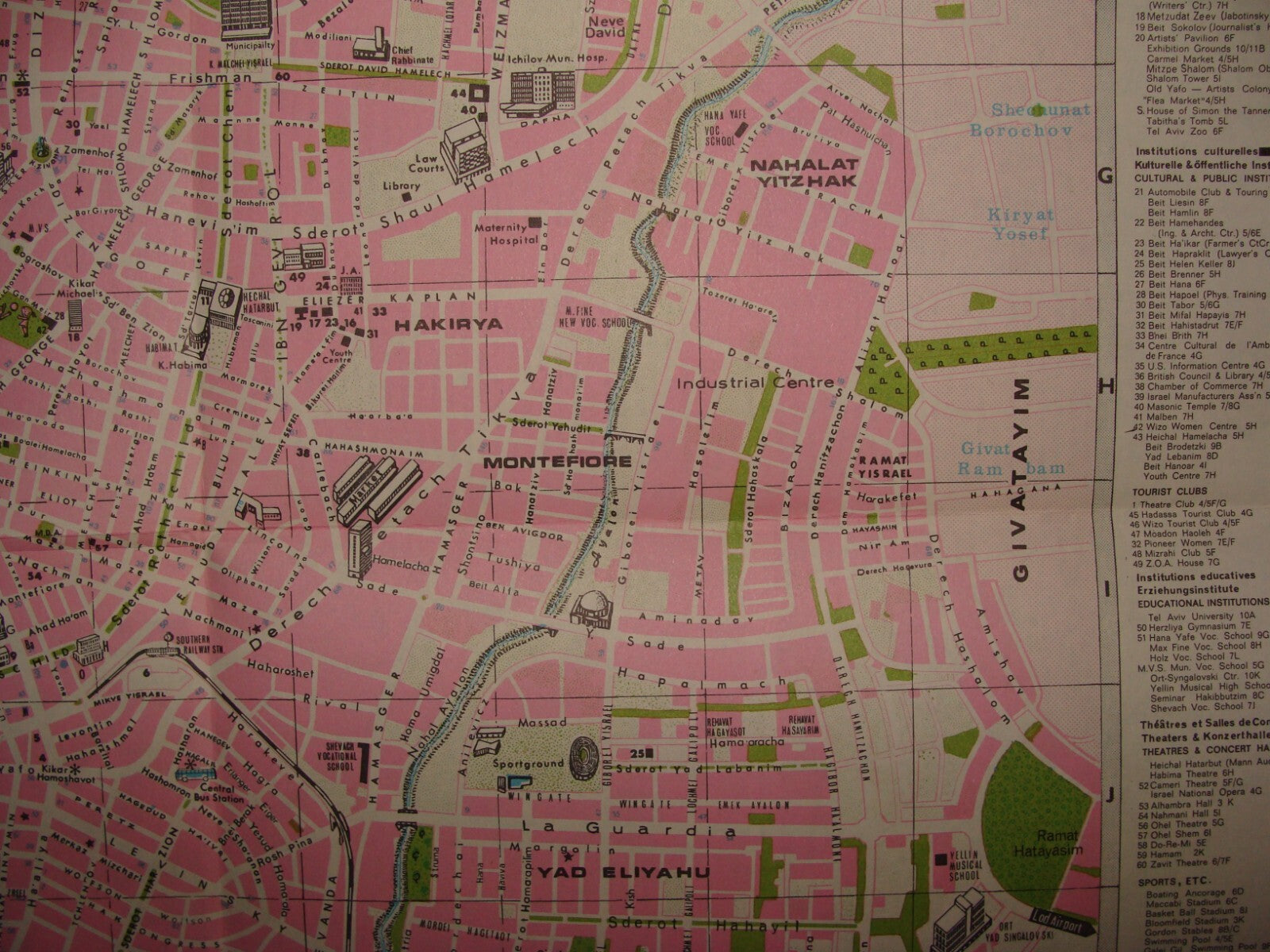 Map Jewish Judaica Israel Israeli TEL AVIV YAFO Jaffa Guide Brochure 1966