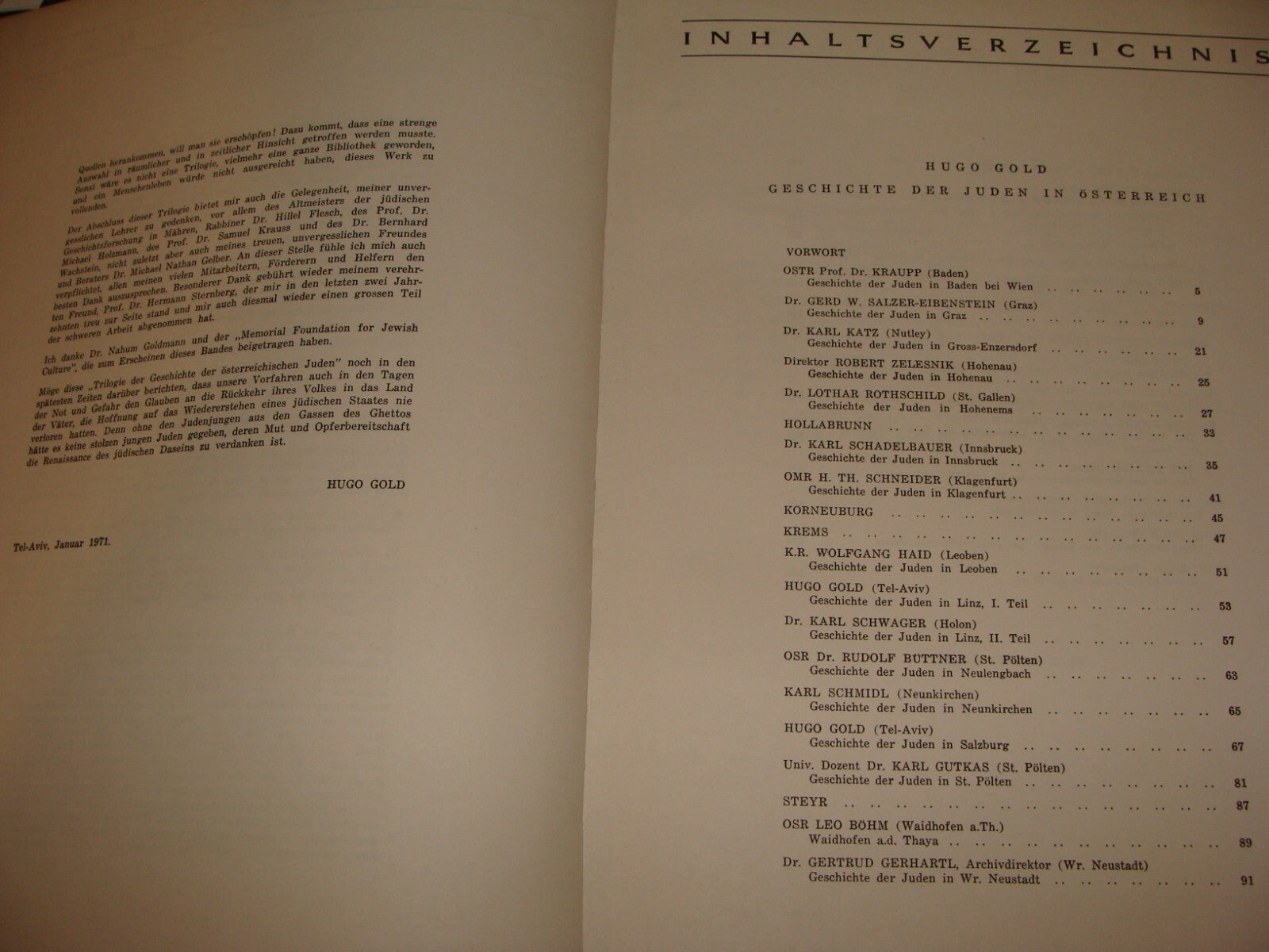 Book Jewish Judaica Austria Jews History 1971 In German Photos