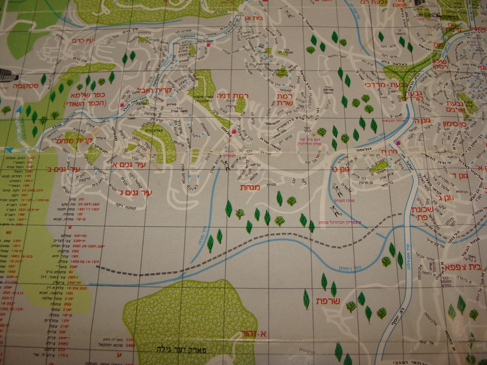 Jewish Judaica Israel JERUSALEM Map 1990 Guide