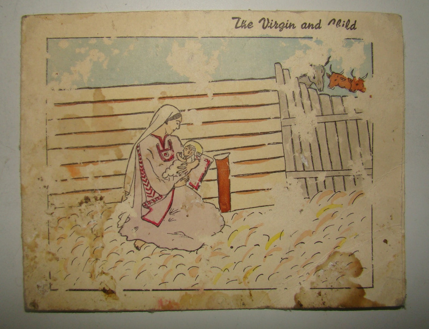 Card Palestine Vintage New Year Christmas Art Hand Painted By Arab Refugees