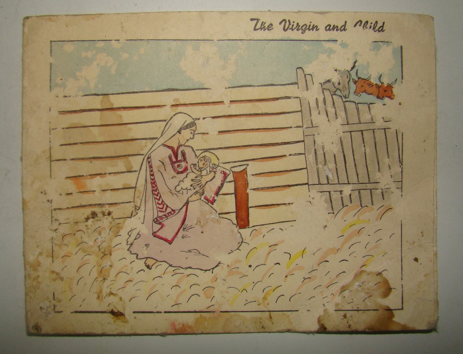 Card Palestine Vintage New Year Christmas Art Hand Painted By Arab Refugees