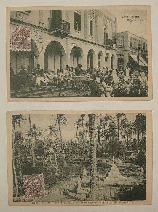 1910s Lybia Italy Photo Postcard x2