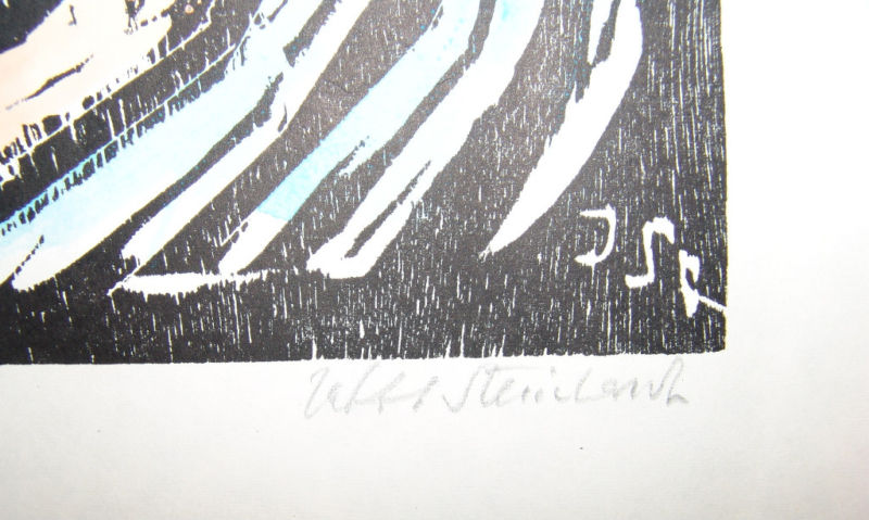 Jewish Judaica Woodcut Jacob Steinhardt signed portrait