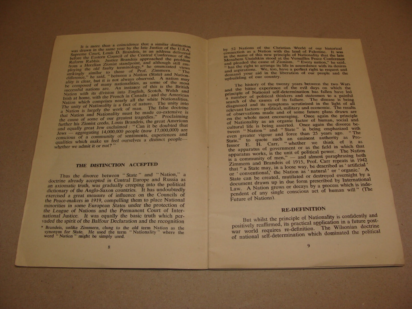 Booklet Palestine 1943 London Zionism Present Tasks Post War Aims Zionist Israel