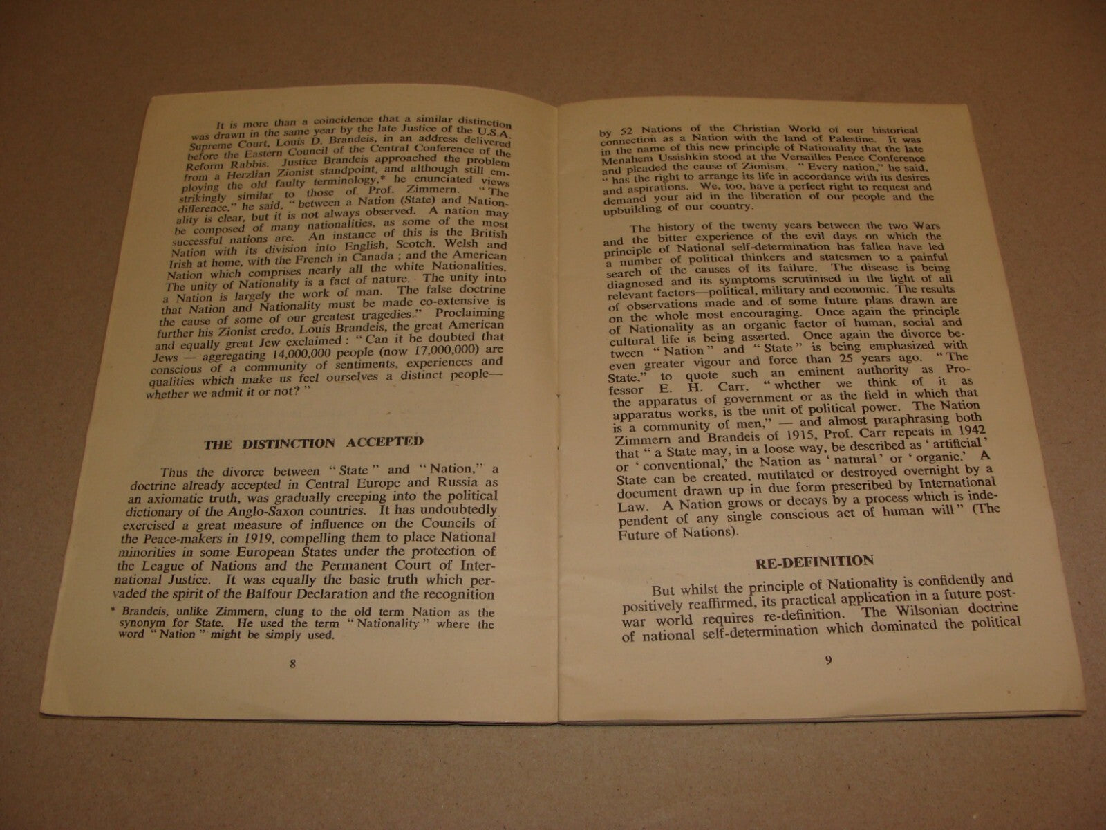 Booklet Palestine 1943 London Zionism Present Tasks Post War Aims Zionist Israel