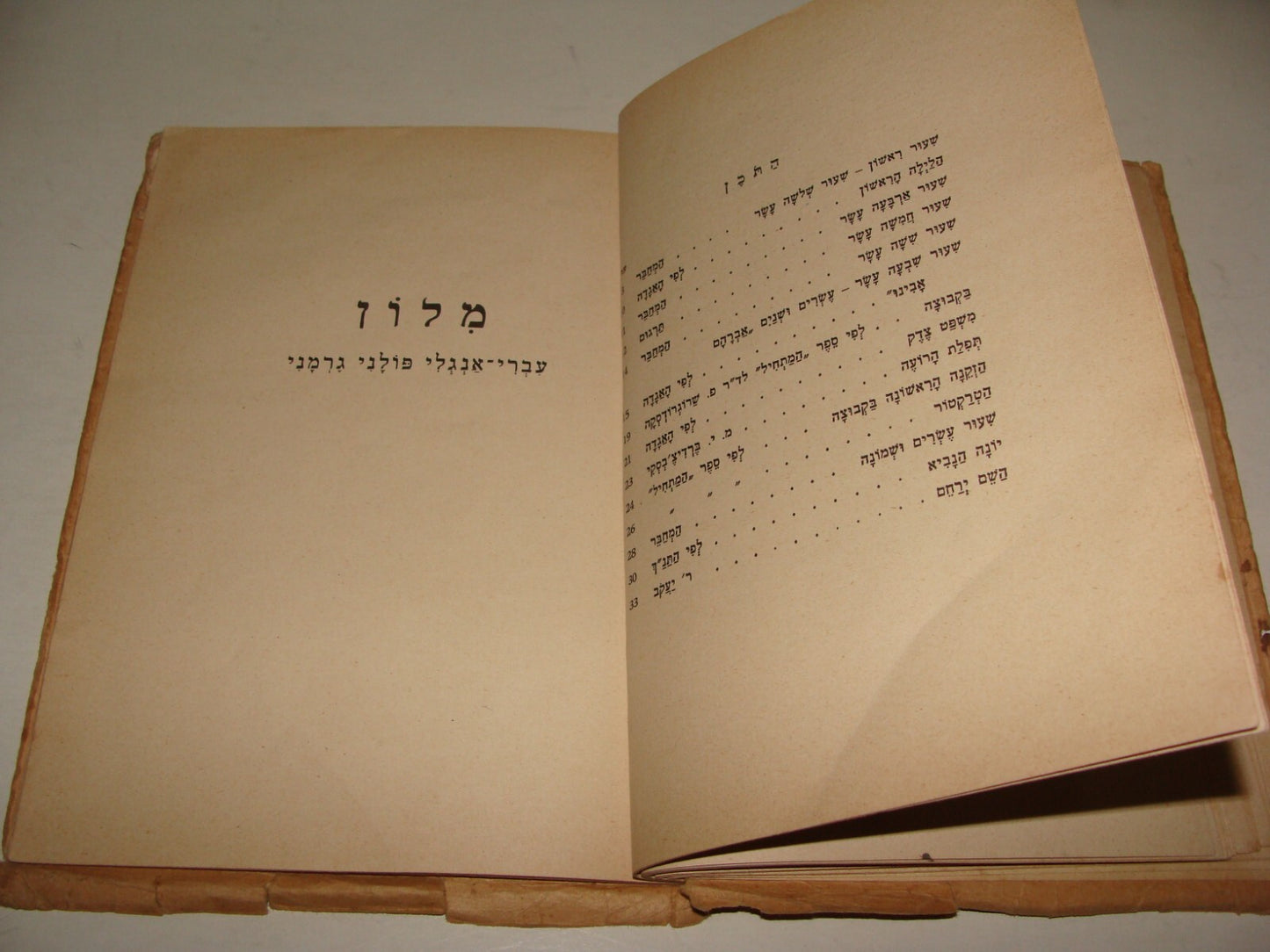Book Jewish Judaica 1935 Palestine Israel Hebrew Language Learn Zionist Photos