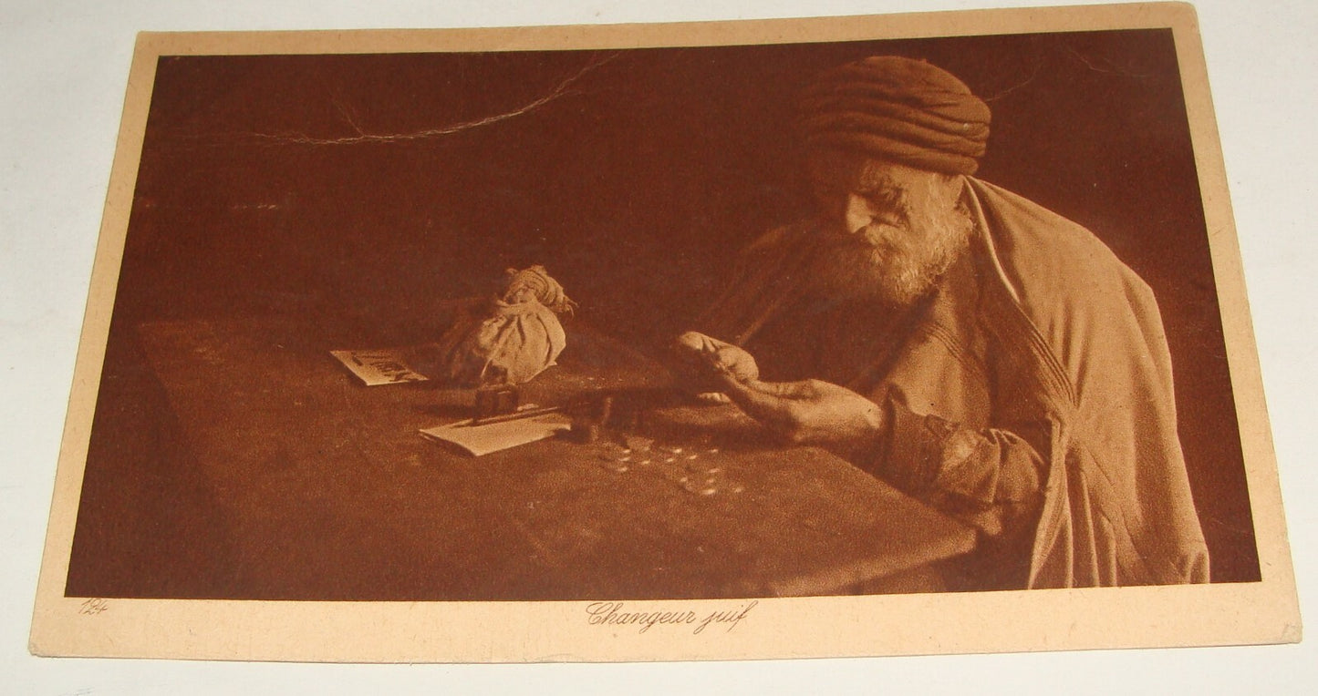 Photo Jewish Card Judaica 1910s France French Jews Money Postcard chocolat