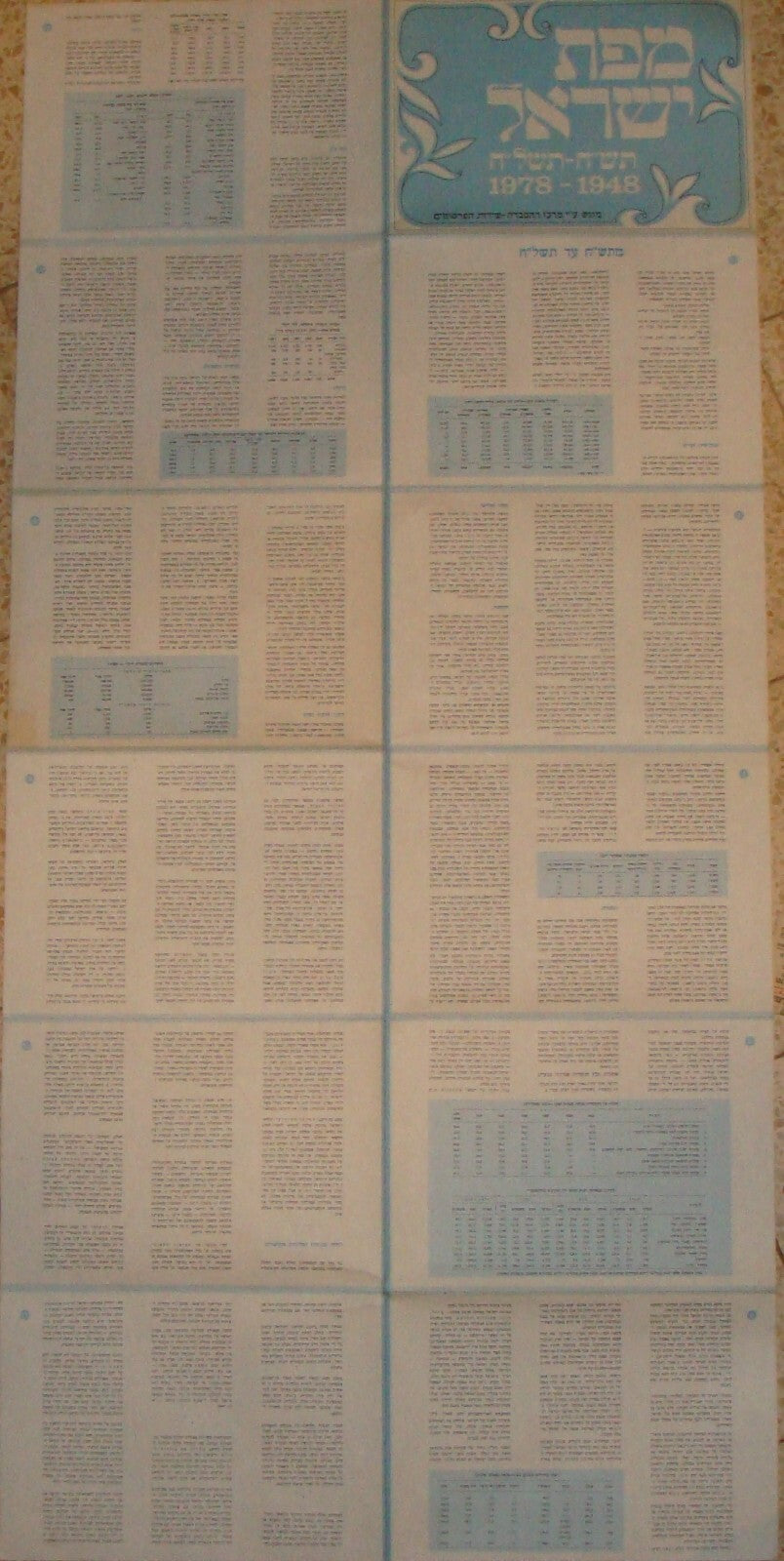Map Jewish Israeli ISRAEL 1948 - 1978 Guide Hebrew Post Six Day War SINAI EGYPT
