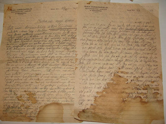 Letter Jewish Judaica Pre WW2 1937 Poland Sanok Jews Yiddish ISAK HIRSCHFELD